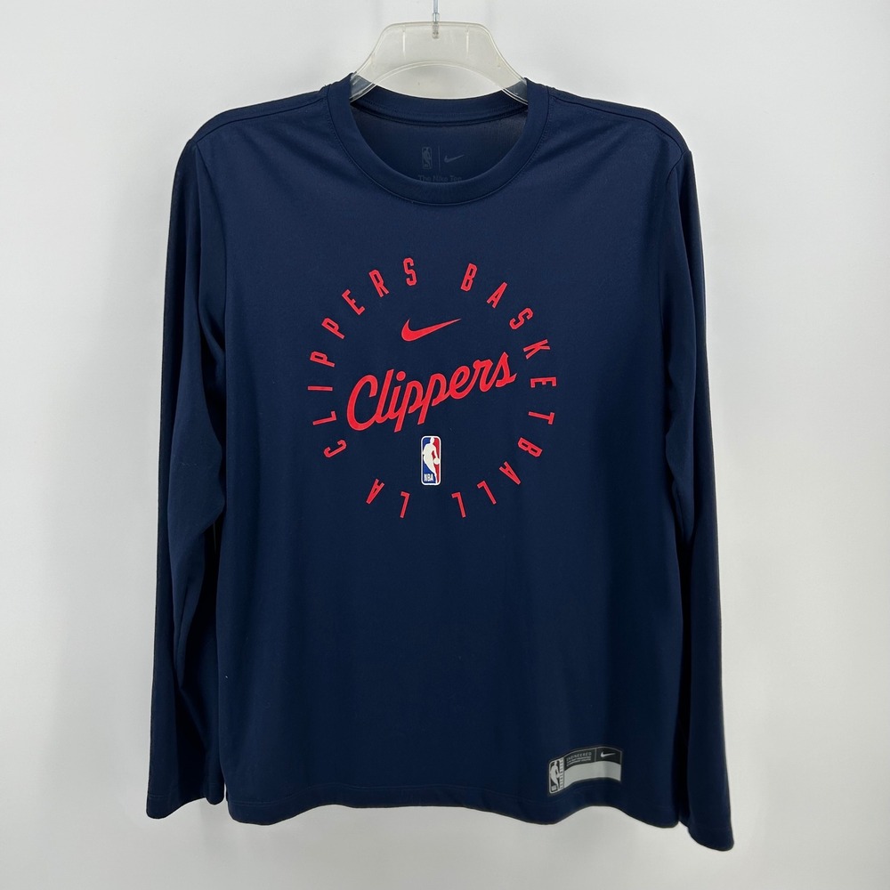 Nike LA Clippers Long Sleeve Shirt Mens L Navy Dri-FIT NBA HF1455-419 Basketball